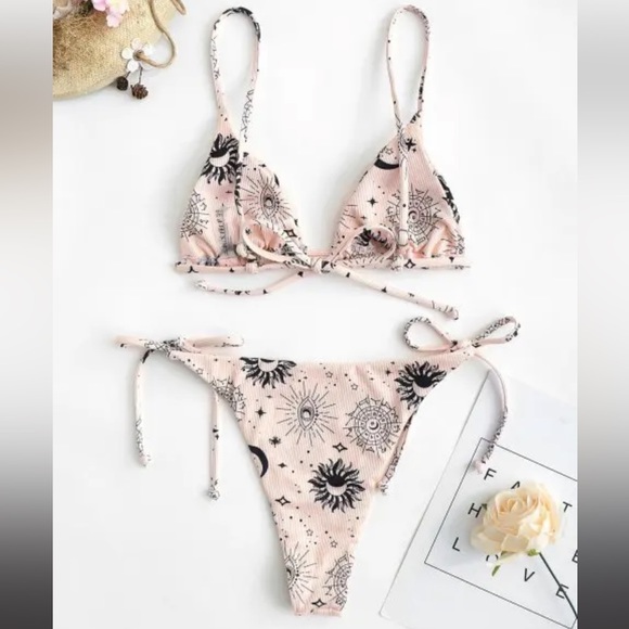 NWT Pink & Black Celestial High Cut Bikini - Picture 11 of 16